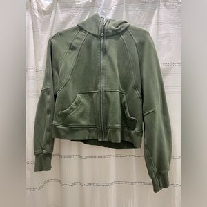 Green Lululemon oversized full zip scuba